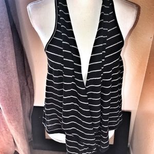 Casual Black Stripe Vest